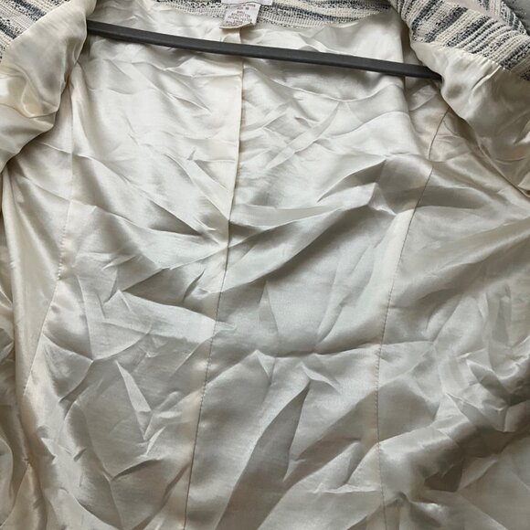 Monroe & Main Size 16 Tweed Beige Jacket Blazer Old Money Lady Like Preppy - Picture 13 of 14